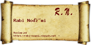 Rabi Noémi névjegykártya